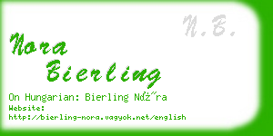 nora bierling business card